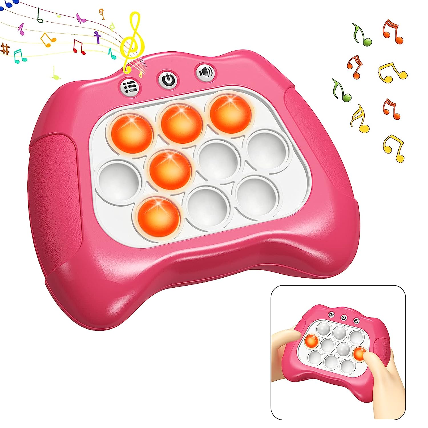 LED Pop It Fidget Toy with Music,Four Modes and Electronic Speed Push Game for Stress Relief and Brain Exercise,Ideal for Adults, Boys and Girls (Multicoloured) LED Pop It Fidget Toy with Music,Four Modes and Electronic Speed Push Game for Stress Relief and Brain Exercise,Ideal for Adults, Boys and Girls (Multicoloured)